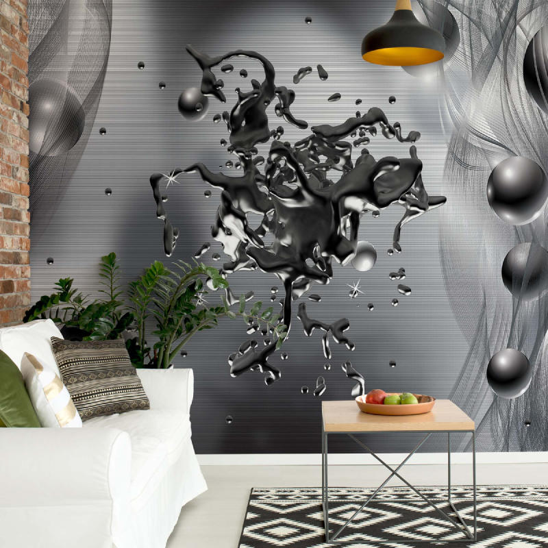 Abstract 3D Design Molten Metal Photo Wallpaper Mural (3031VE)