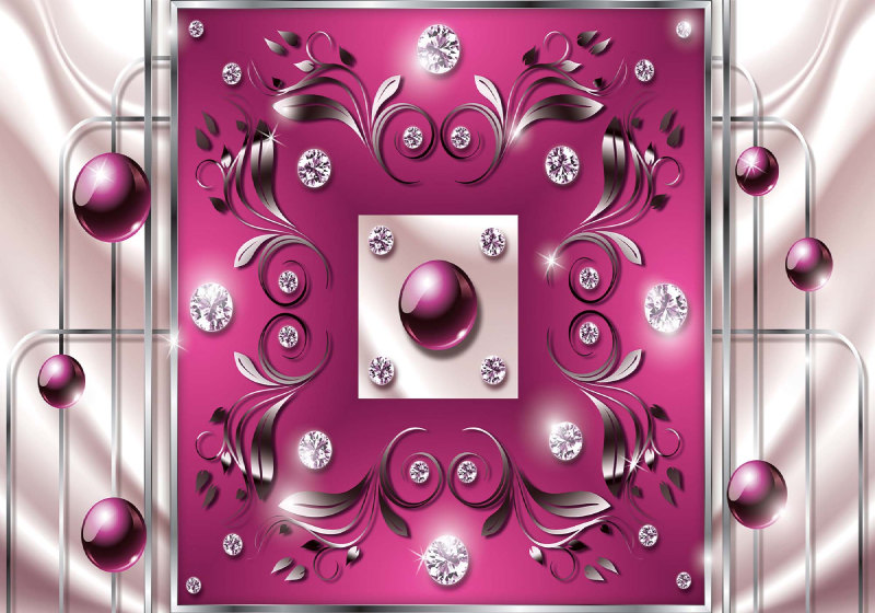 Abstrakt modern design rosa fototapet