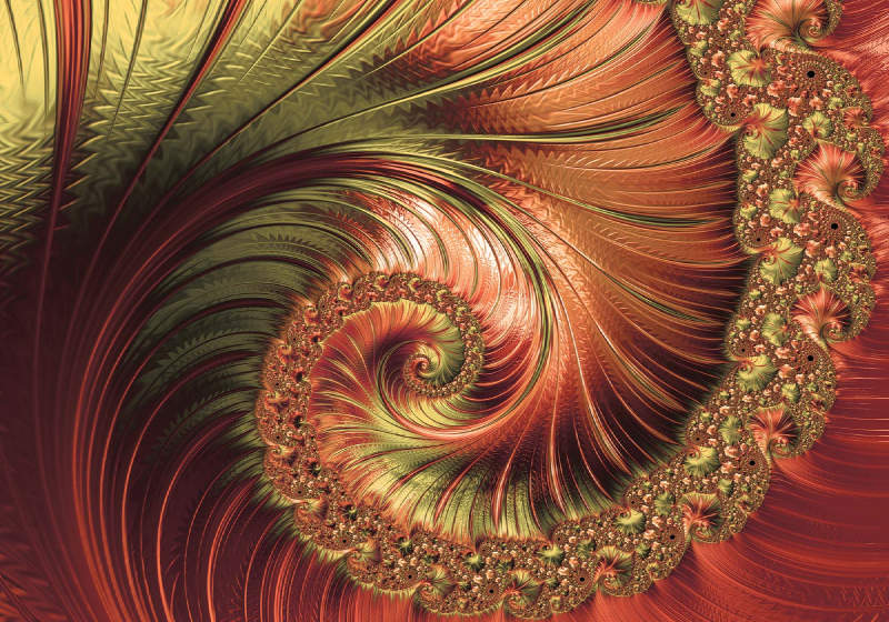 Röd modern abstrakt spiral design fototapet 