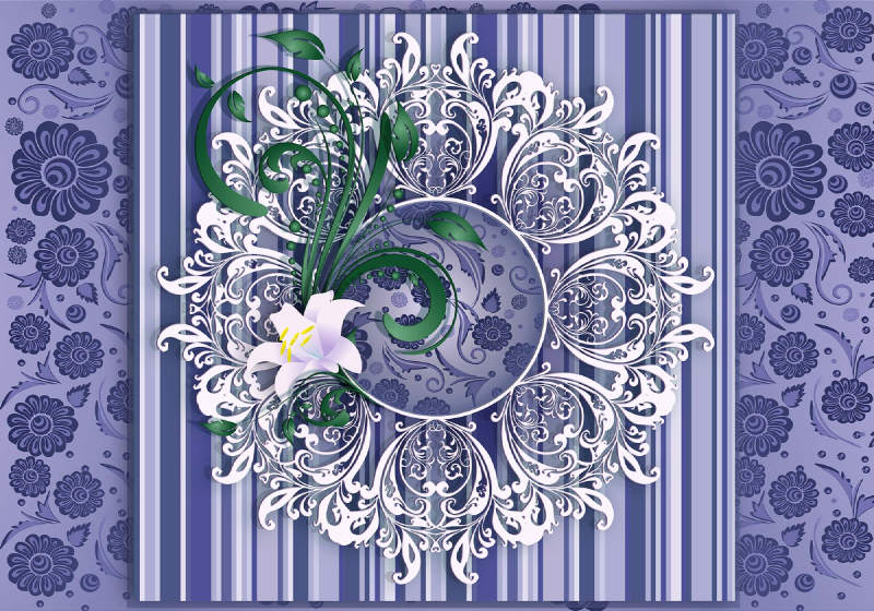 Vintage Floral Pattern Purple