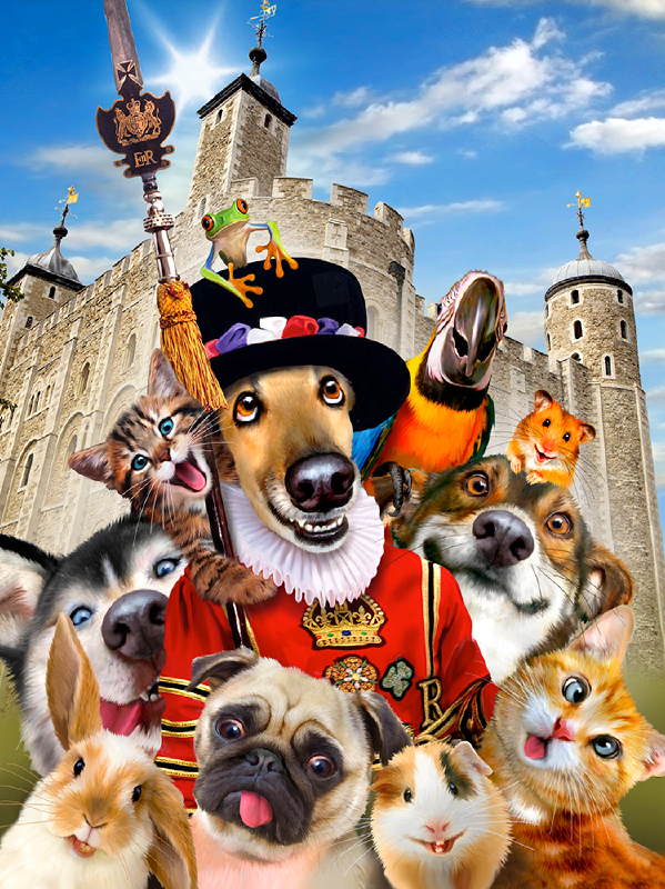 London tour djur grupp selfie fototapet