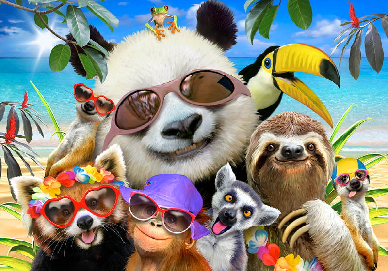 Tropisk strand djur selfie fototapet